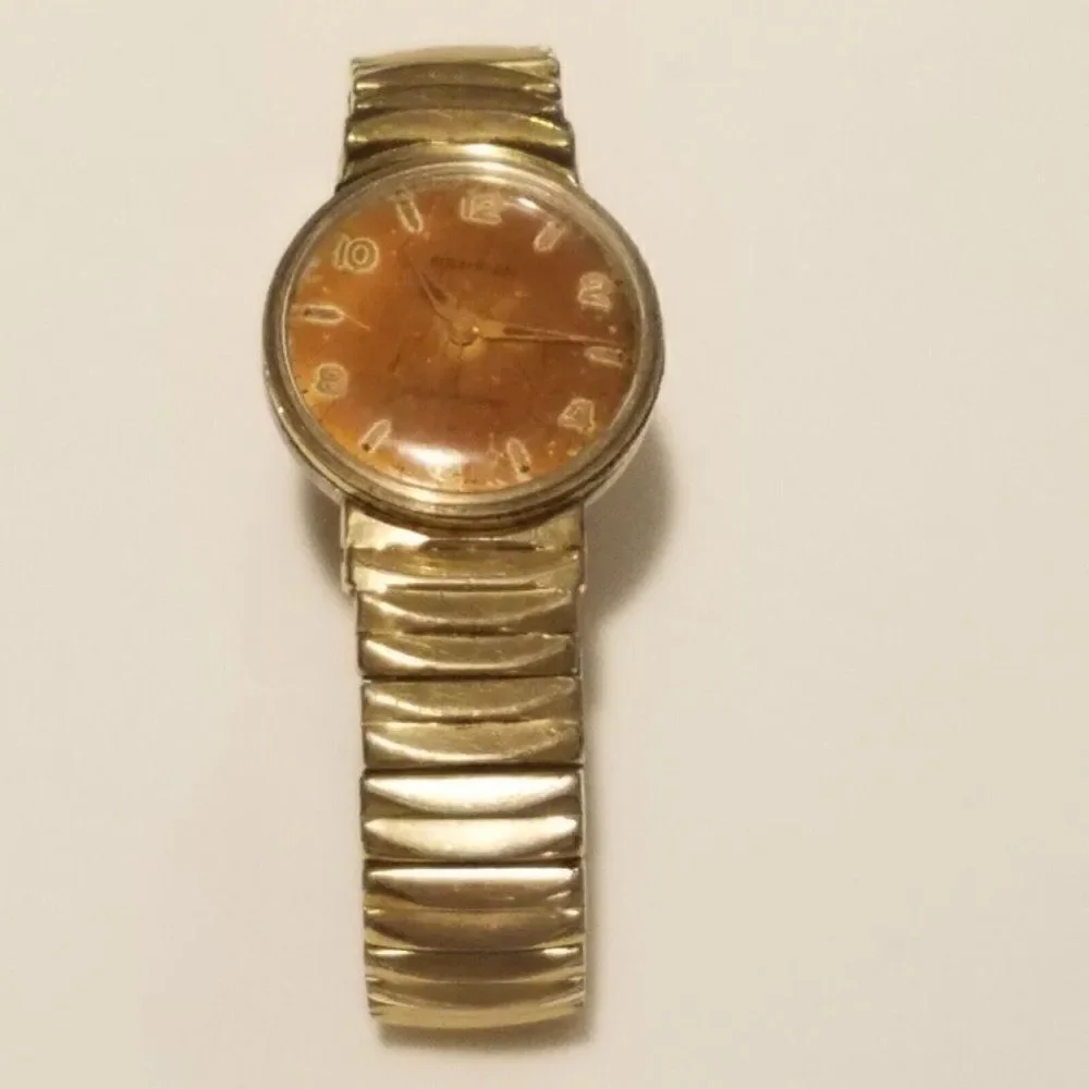 Benrus Swiss DR 23 AXZ Pat 2446603 Watch 17 Jewel 10K RGP For Restoration Parts